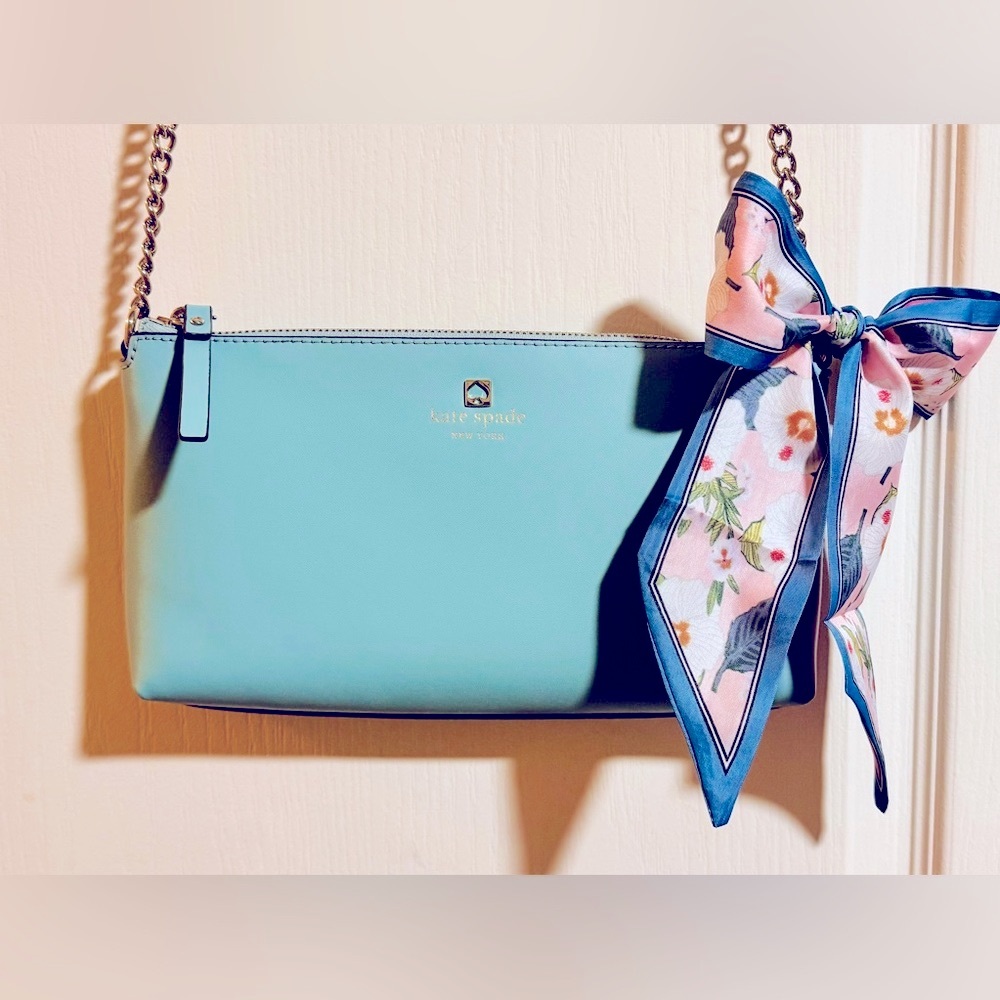 Kate Spade Blue soft Leather Crossbody Bag MSRP: $248 Like New - Picture 2 of 15